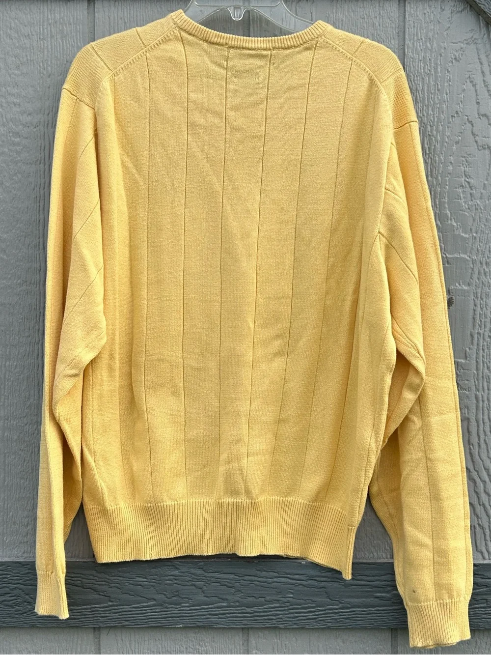 Polo by Ralph Lauren Yellow Ribbed Crewneck Sweater with Embroidered Pony Logo